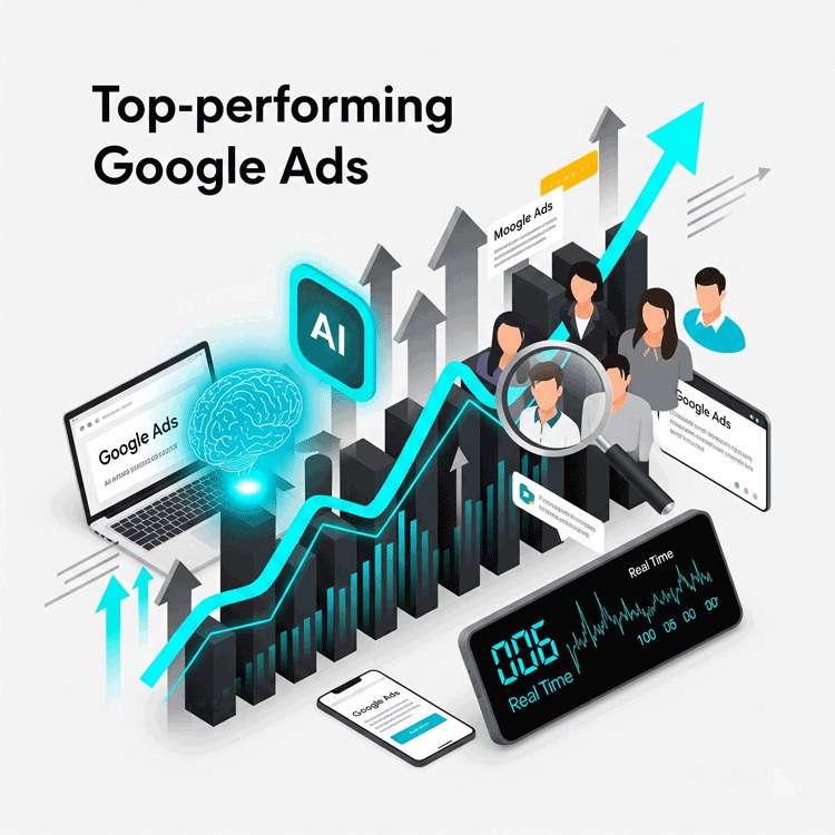 AI-powered Google Ads optimization illustration