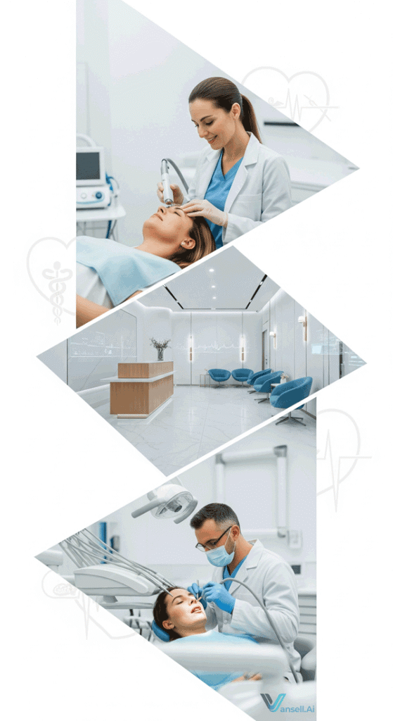 "Doctor with stethoscope in modern clinic – services for medical professionals."