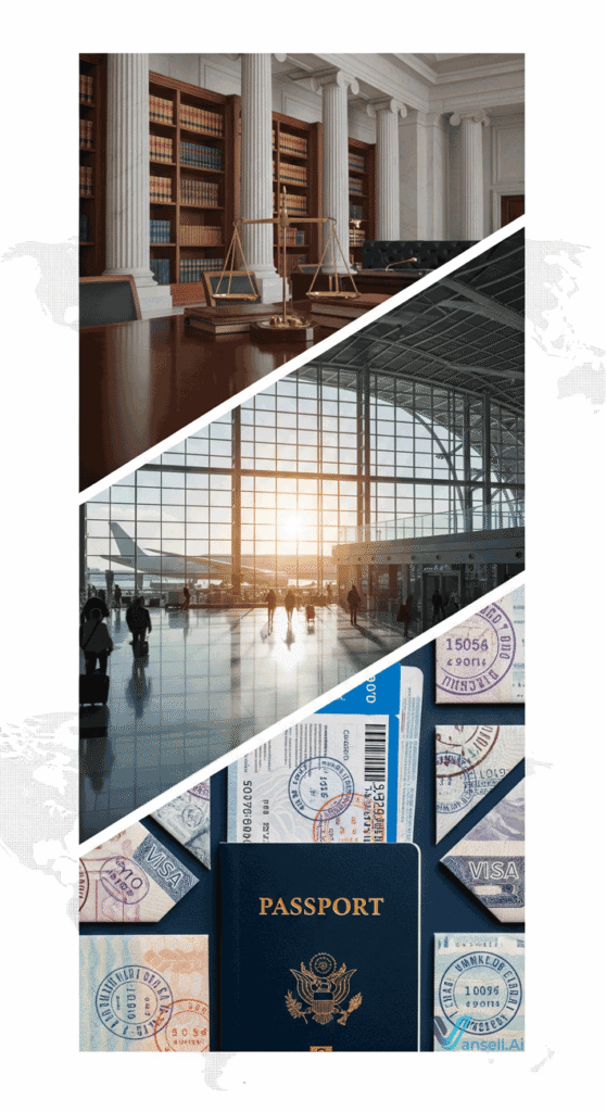 "Lawyer with legal symbols – services for lawyers and immigration consultants."